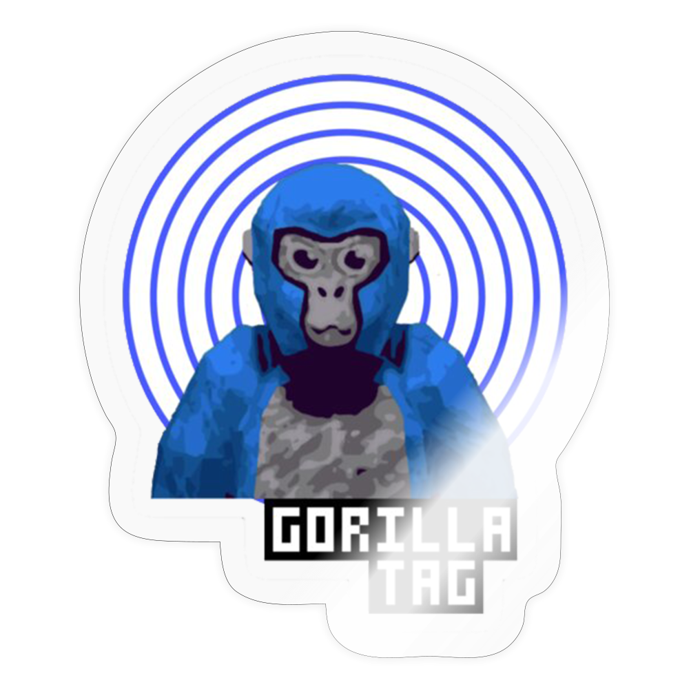 Spiral Blue Gorilla Sticker - transparent glossy