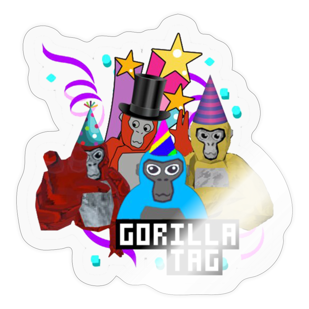 Party Gorilla Sticker - transparent glossy